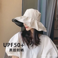 YQShopkeeper's Recommendation!Black GlueUVSun Protection Hat Female Summer Cover Face Sun Bucket Hat Big Brim Uv Protect