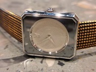 Playboy 花花公子 X  Seiko  精工 名牌 70's 年代 Crossover / 罕有水晶鏡面 兩針簡約 方形切角 /  手上鏈  hand winding   All Stainle