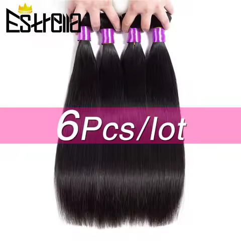 Straight 6Pcs Bundles Brazilian 100% Human Hair Straight Bundles 6Pcs/Lot Remy Natural Hair Deal 8-2