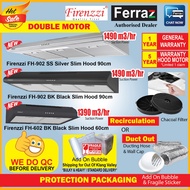 FIRENZZI Slim Hood 90cm 1490m3 [ FH-902 BK ] or [ FH-902 SS ] / Firenzzi Slim Hood FH-602 BK Slim Ho