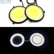 2pcs Round 12v LED DRL COB DRL Round 30W diameter Car Auto Light Daytime Running Light White DRL +Ye