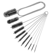 10 Pcs Flexible Drain Brush Straw Cleaner Brush Set,Pipe Cleaners Brush,61Inch Stainless Steel Doubl
