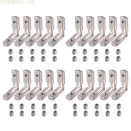 [ISHOWMAL-SG]T Joint Brackets 25x25x9mm Silver Zinc Alloy 20pcs Durable Slot Corner Rack-New In 1-