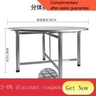 YQ Thick Stainless Steel Large round Table Foldable Table Extra Thick Night Market Stall round Square Table Household Sp