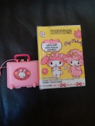 陳年 中古 Sanrio Cheery Chums粉紅色行李箱吊飾  1993