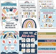 Jacyan 16Pcs Speech Therapy Posters for Classroom Decorations Boho Speech Language Pathologist Bulletin Board Decorations Speech Therapy Wall Decor for Classroom School Office Art Print 11 x 14 Inches