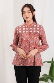 blouse batik wanita, blouse wanita, blouse, blouse wanita panjang, batik wanita, batik, batik big size, batik jumbo, blouse big size, blouse jumbo || 022