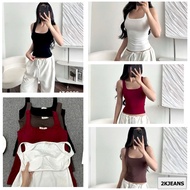 Women's 2-strap large U-neck t-shirt with padded chest, slim fit, 4-way stretch silk borip t-shirt B