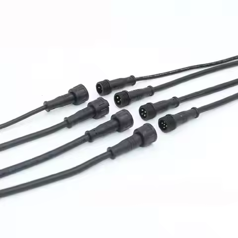 2Pin 3Pin 4Pin Male to Female Led Connector IP67 20CM Waterproof Wire Led Connector Black Cable 2Pin