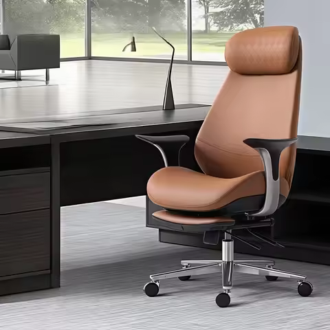 leather boss chair, executive chair, swivel chair, lunch break, carefree computer chair, sedentary a