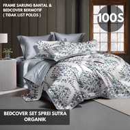 Bedcover Set Premium Organic Silk Bed Sheet 100S Size 160x200 King 180x200 Extra King 200x200 140x20