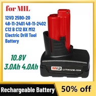 10.8V 3.0Ah 4.0Ah Rechargeable Battery for MIL 12VD 2590-20 48-11-2401 48-11-2402 C12 B C12 BX M12 E