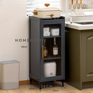 Homehomie Grey Nordic Bamboo Kitchen Cabinet Retro Kitchen Storage Cabinet