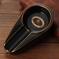 Asbak Rokok Mewah Cerutu Premium Ashtray Keramik Cigaratte Cohiba Tingwe Bandung - Hitam