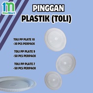 TOLi Pinggan Plastik Pakai Buang Disposable Plastic Plate Party Plate 7"/9"/10"X 30Pcs/50PcsX1Pkt