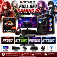 AMD Ryzen 7 5700X3D Full Set Gaming PC Desktop RX580 RTX5050 RTX5060 RX9060XT B550M DDR4