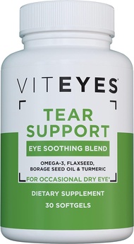 Viteyes Tear Support Eye Soothing Blend, Occasional Dry Eye Supplement, No Eye Drops, Redness Relief, Eye Vitamin for Itchy Eyes, Omega-3 Fish Oil, 30 Softgels 30.0 Servings (Pack of 1)