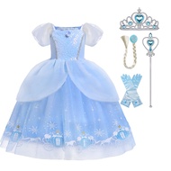 Girls Dress Summer New Cinderella Elsa Frozen Dress Girls Princess Dress for Kids Birthday Party Dre