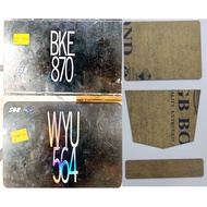 S08 NUMBER PLATE MOTOR 2D TANAM NUMBER PLATE 2D LONG V SHAPE SQUARE PLATE COLUR SILVER AND RAINBOW