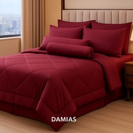 KING SIZE BEDDING SET HOTEL Cadar 2 TONE Hotel 7 IN 1 with Comforter BedSheet Set Plain