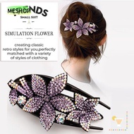 MESHOP Double Flower Hair Clip Hot Hair Dovetail Clip Charm Flexible