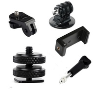 GOPRO6/5 puppy ant triangle adaptor double hole mobile phone clip 1/4 screws PTZ SLR camera Bracket