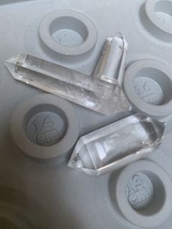 天然白水晶柱3條100 分別長6cm 9.8cm 7.6cm