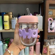 Hoho Glass Cup HOHO Glass Tumbler Aesthetic Straw Non Box