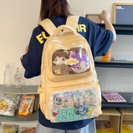 Japanese Simple Backpack Transparent Ita Bag Large Capacity Lightweight Backpack Daily Female Bagpac