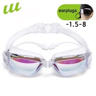 Earplugs Sport -1.5-8 Professional myopia Swimming goggles men Women arena diopter Swim Eyewear anti
