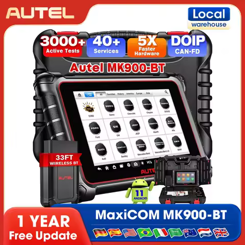 Autel MaxiCOM MK900BT MK900-BT Diagnostic Tools Automotive Scanner, 3000+ Test 40+ Services, CANFD/D