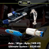 Max Racing Perodua Axia Sport R530AX Ekzos - Muffler, Tabung Tengah Full Set Stage 3 +10hp System 20