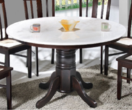 Genuine Limestone Marble 4ft/4.5 ft Diameter Round Marble Top Kopitiam Cafe Dining Table ( Available