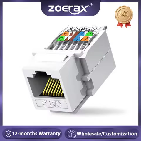 ZOERAX 10PCS Cat6 Cat5e Tool-Less RJ45 Keystone Jack, No Punch Down Tool Required Module Coupler(Not