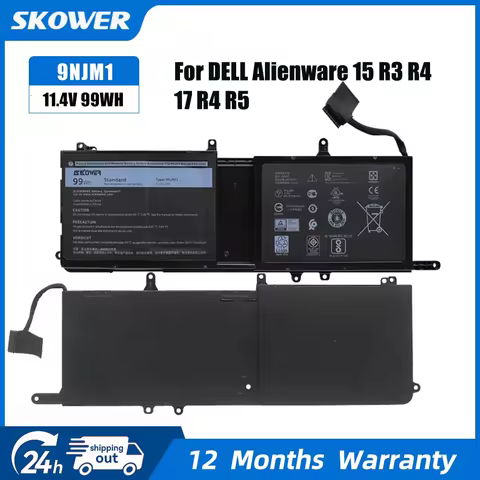 SKOWER 99Wh 9NJM1 Laptop Battery for Dell Alienware 15 R3 R4 17 R4 R5 P31E P31E001 P31E002 P69F P69F