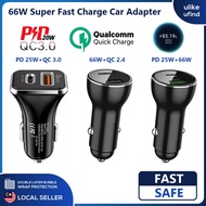 PD 25W + 66W Car Charger Adapter Super Fast Charging For Xiaomi / Samsung / iPhone / Oppo / Vivo