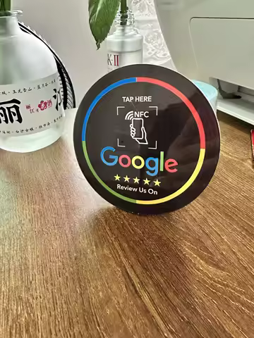 13.56Mhz programmable Google Review Card NFC station table NFC Google Reviews display bending card s