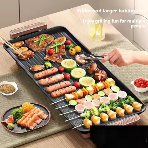 Camping Oven Smokeless Electric Indoor BBQ Grill Korean Style Tabletop Multi Function Nonstick Grill