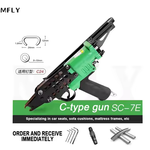 SC7E Series Pneumatic C Ring Nailer Cage Stapler Nail C Ring Pliers Tool Air C-Type Machine Nailer P