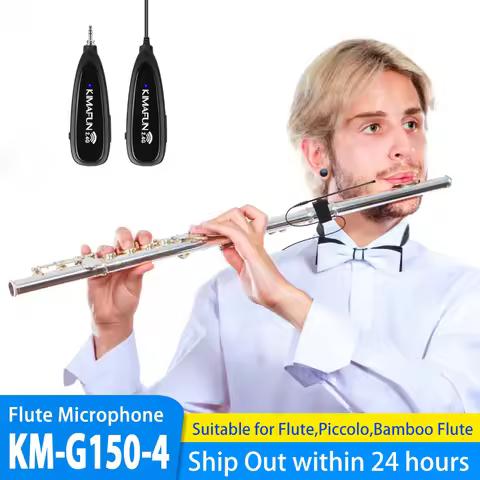 KIMAFUN 2.4G Mini Wireless Flute Microphone Omnidirectional Condenser Instrument Microphone for Flut
