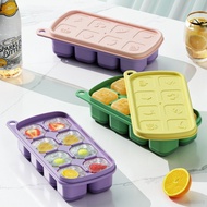 Creative ice grid with cover mold ice box food grade refrigerated baby food box refrigerator homemade ice box dark green