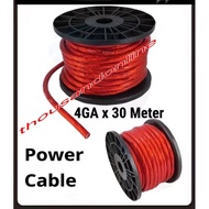 BOMOS 4GA / 4AWG CCA RED POWER CABLE WIRE HEAT RESISTANCE CAR AUDIO POWER WIRE-(1 ROLL=30 METER)