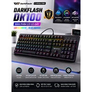 DARKFLASH DK100 Black Wired Mechanical Keyboard | Blue Switch | LED Rainbow RGB | Anti-Ghosting | Ge