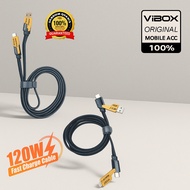 Vibox 1M 4 in 1 Convertible Metal Fast Data Cable, Braided Cable 65W 3.9ft USB C USB A, 27W Multiple