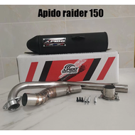 Apido Pipe XRM 125/110/Raider150/fi Carb For Honda Motorcycle Exhaust Pipe Muffler(Chrome/Black)1set