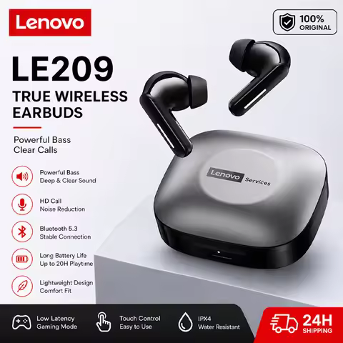 New Lenovo LE209 Wireless Upgrade Bluetooth 6.0 Earphone Noise Canceling Sport Headphones 30H Long B