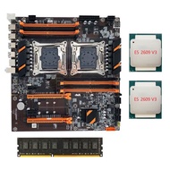 【FAS】-X99 Dual CPU Motherboard LGA2011 Support DDR4 ECC Memory Motherboard with 2XE5 2609 V3 CPU+DDR4 4GB 2133Mhz RAM Replacement Parts Kit