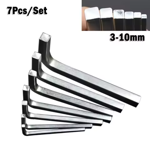 7Pcs/Set Allen Wrench L Shape Square Head Wrench Square Key Hex Hexagon Key Allen Wrench Screwdriver