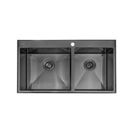 ซิงค์ฝังสแควร์ 2 หลุม MEX SC872GM สีเทาดำ (1243982)