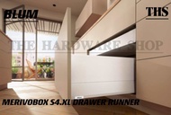 BLUM MERIVOBOX S4.XL Drawer Runner Set (Silk White &amp; Orion Grey) - Size 450mm &amp; 500mm